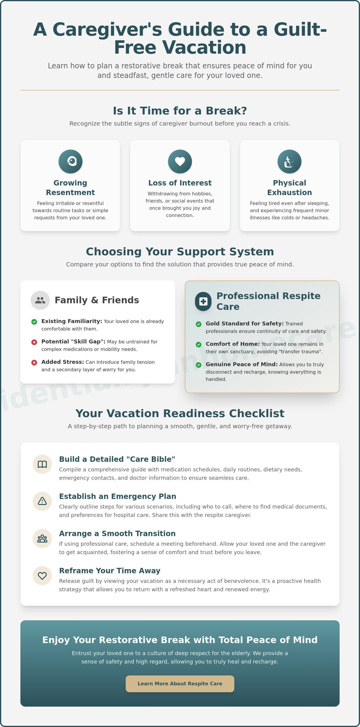How to Take a Vacation When You Are a Primary Caregiver: A Step-by-Step Guide